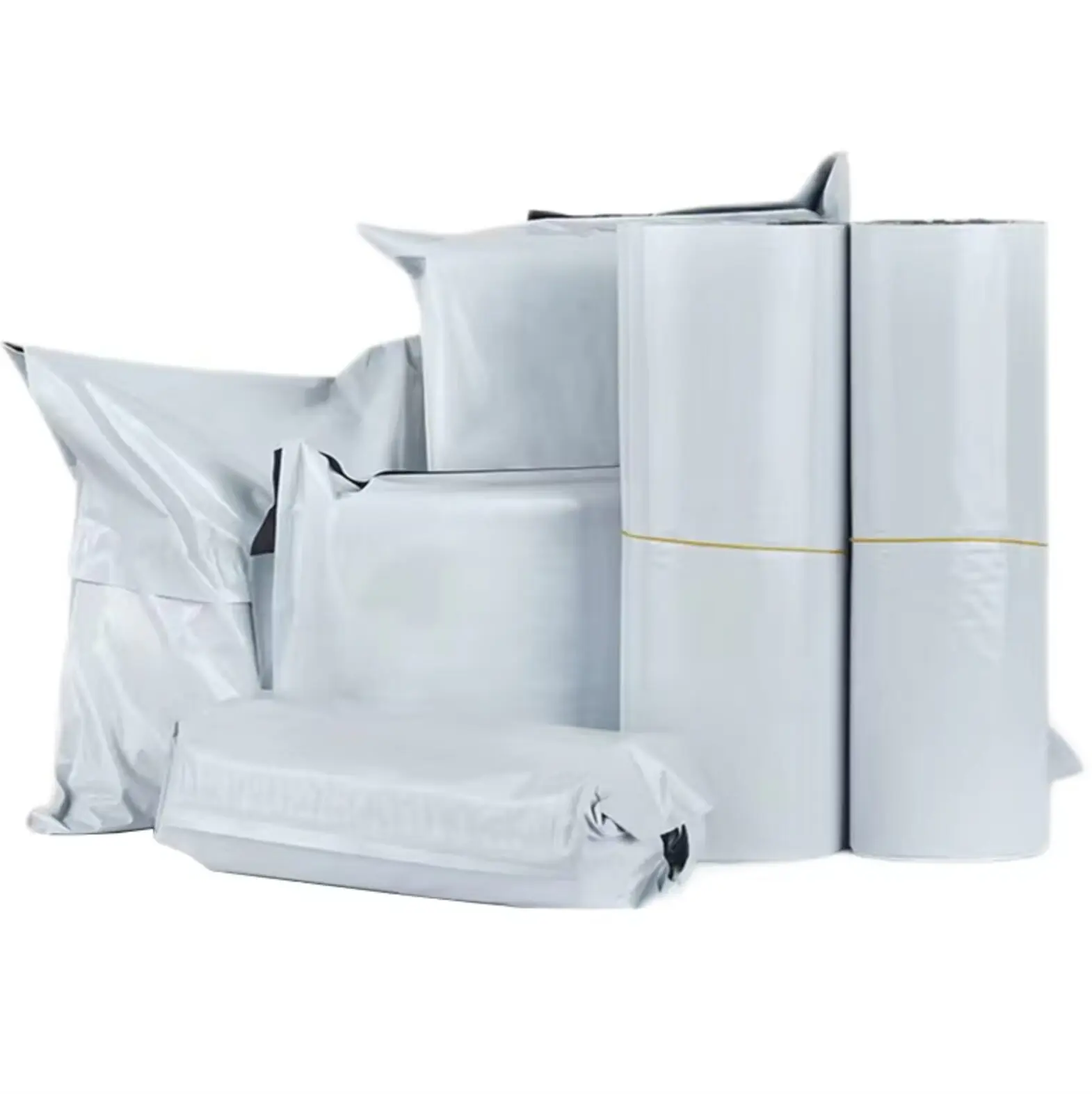 Solid Color Poly Mailers with Self Seal Adhesive Strip Grey 1