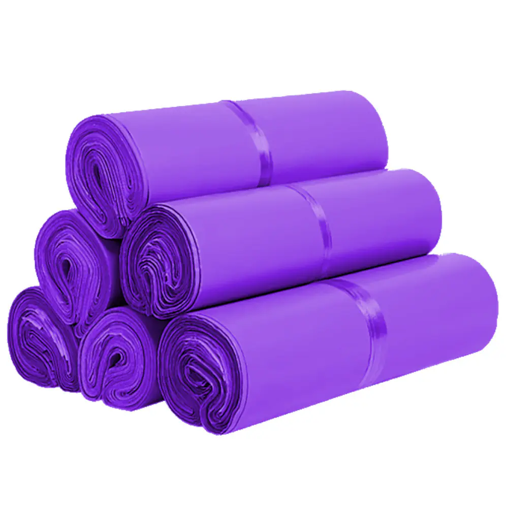 Solid Color Poly Mailers with Self Seal Adhesive Strip Purple